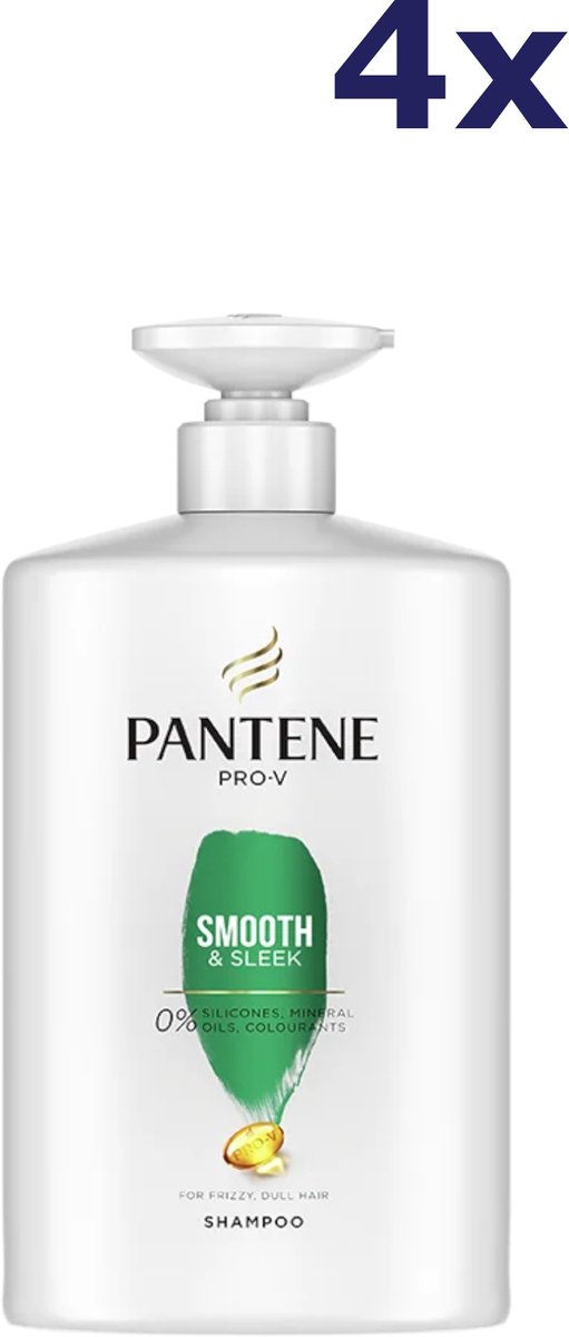 4x Pantene Shampoo 1L smooth & sleek