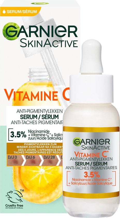 Garnier Vitamine C+* Glow Booster Serum - Serum Vitamine C* - Voor een stralendere huid - Met Niacinamide, Vitamine C*, Salicylzuur en Melasyl - 30 ml
