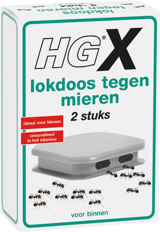 HGX lokdoos tegen mieren, 2 stuks. Ideaal voor binnen, onopvallend. Voor binnen.