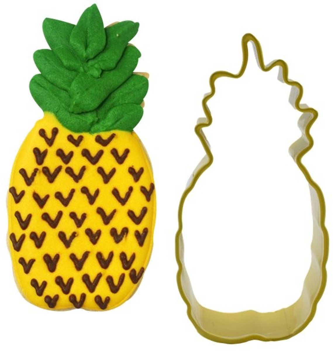 Gele ananas koekjes uitsteker 7,5cm