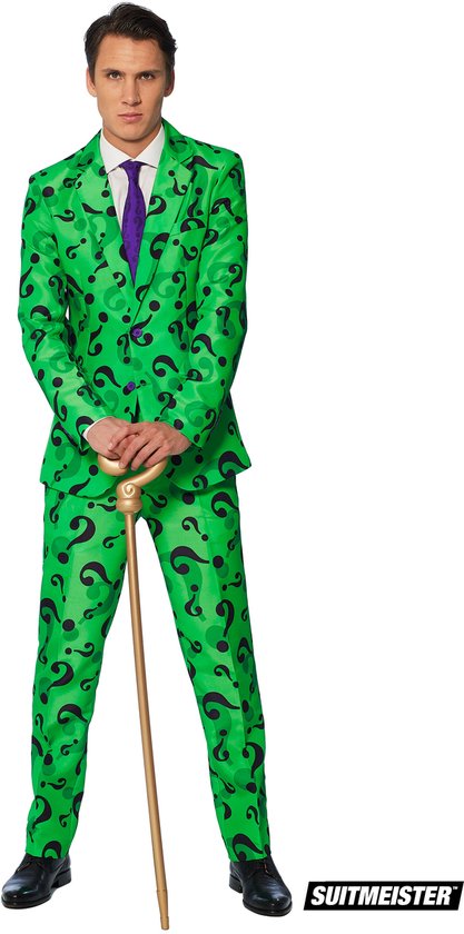 Suitmeister The Riddler™ - Heren Pak - Halloween Kostuum - Verkleedkleding - Carnavalskleding - Batman DC Comics - Groen - Maat L