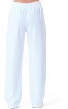 Witte joggingbroek voor dames, met elastische tailleband en wijde pijpen.