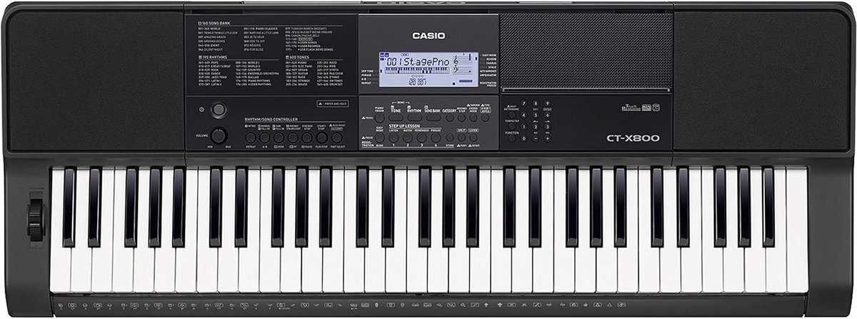 Keyboard met 61 Aanslaggevoelige Toetsen, 600 Klanken en 195 Ritmische Begeleidingen