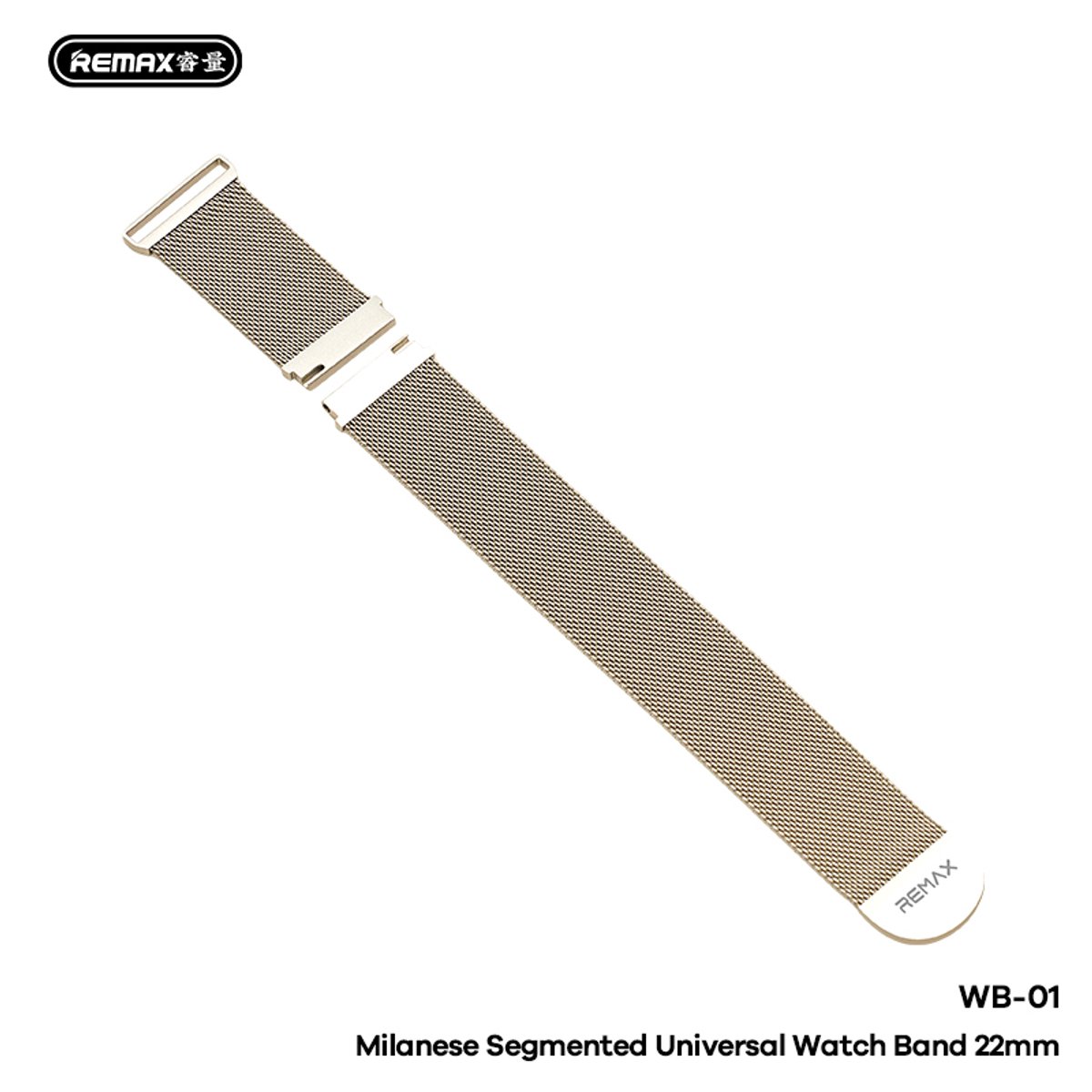 Remax WB-01 - Horlogebandje 22mm - Universeel - Milanees - Zilver