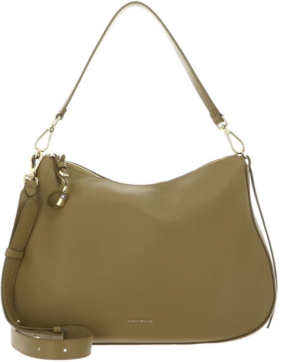 COCCINELLE Cuir sac à épaule bandoulière Nory Shoulderbag Seagrass kaki