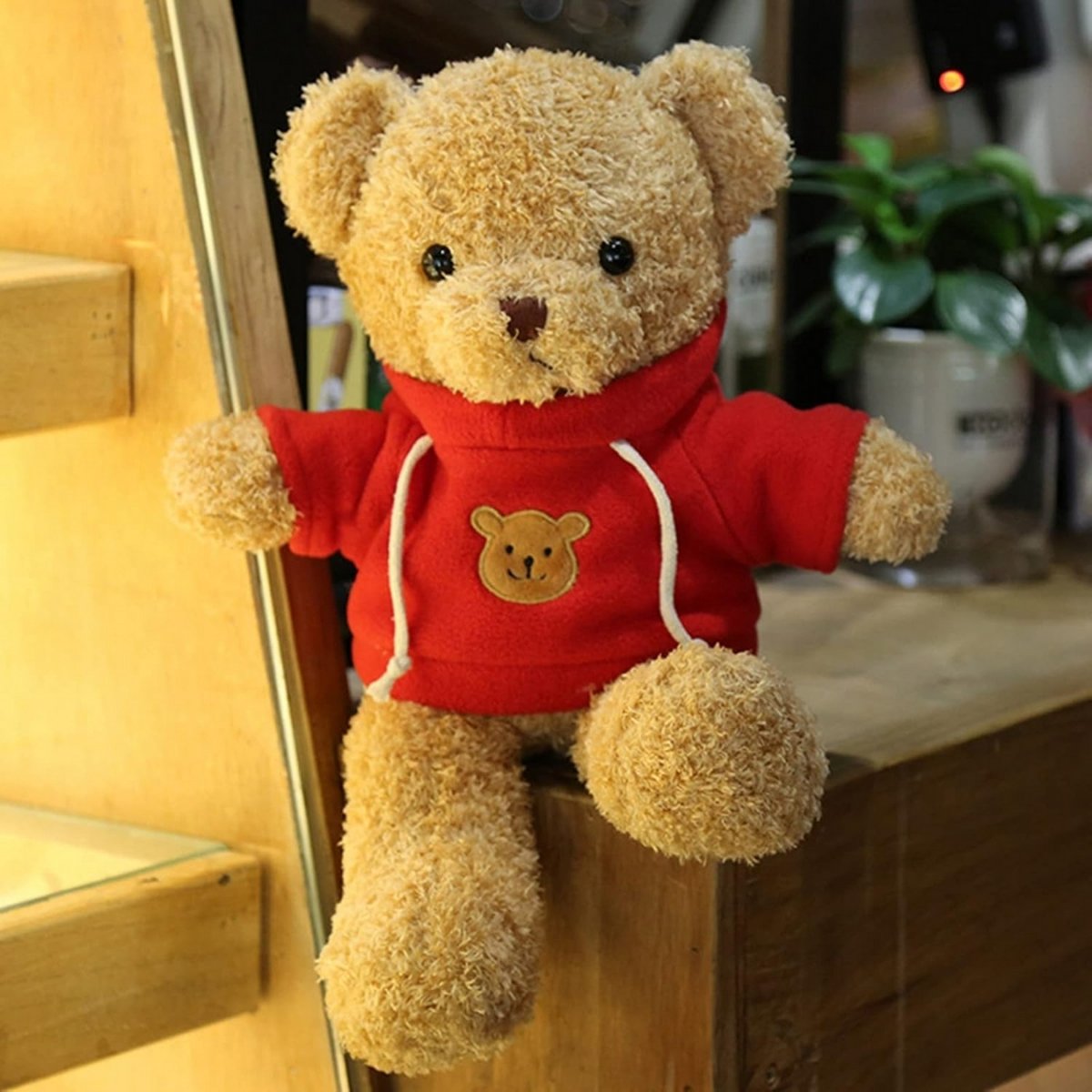 Boncy® Knuffelbeer - Teddybeer Knuffel met Rode Trui - Pluche Knuffels Bruin - Valentijn Cadeau of Baby Teddy Beer - 30cm Groot - Cadeautje Verjaardag — afbeelding 5
