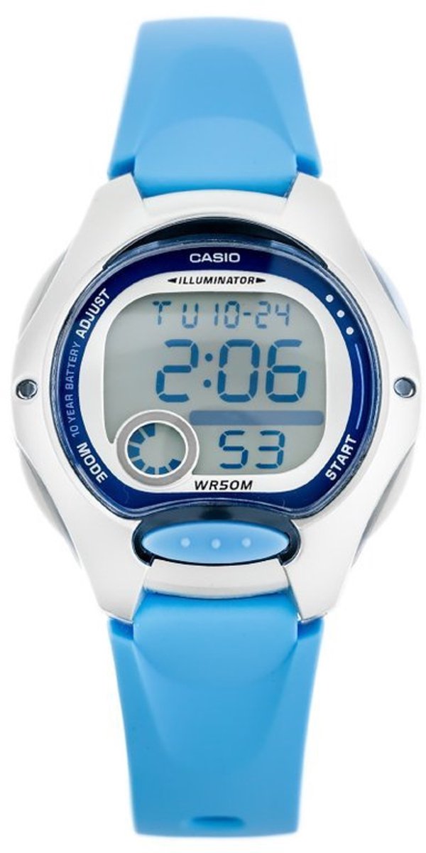 Casio LW-200-2B - Kinderhorloge - Witte Wijzerplaat - Blauw Bandje - LED Verlichting