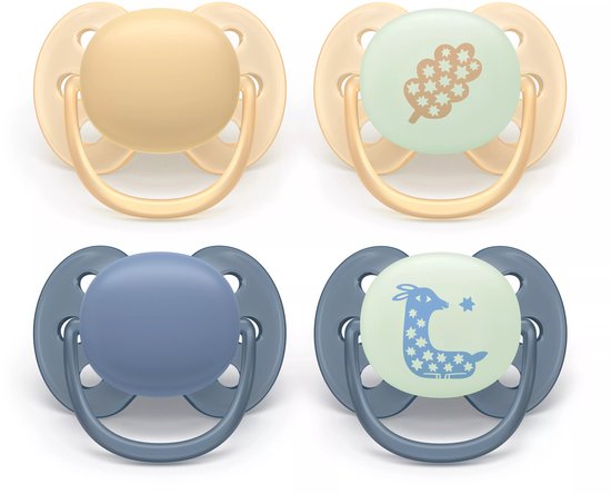 Philips Avent Ultra Soft Nighttime - 6 tot 18 maanden - Glow-in-the-dark fopspeen - 4pack -SCF094/10 van Merkloos — afbeelding 4