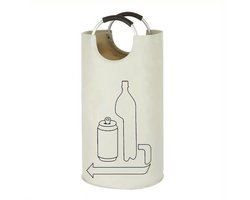 Grote wasmand van 90 liter - Vrijstaande, hoge wasmand - Opvouwbare waszak - Beige