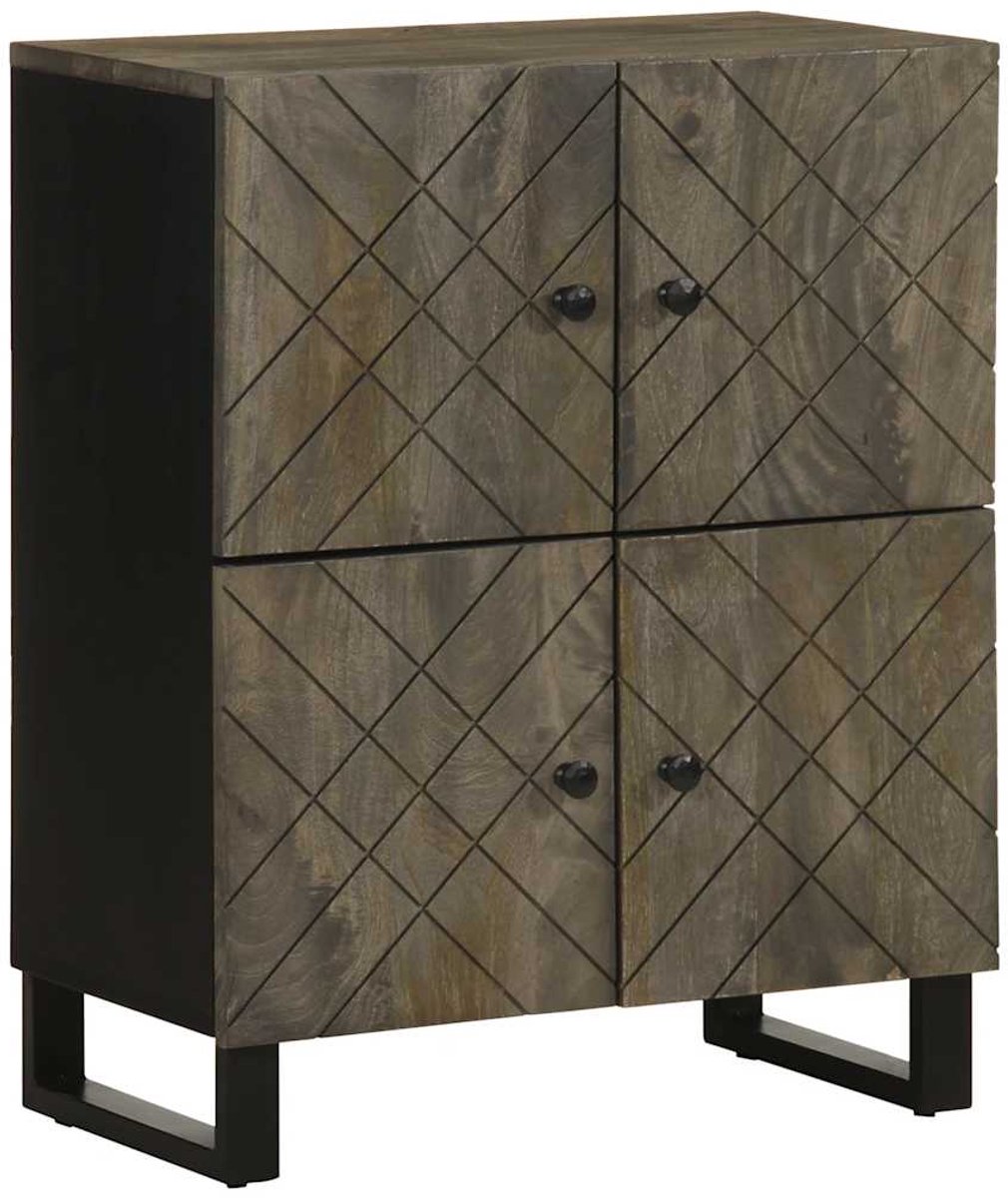 vidaXL - Dressoir - 60x33x75 - cm - massief - mangohout - zwart