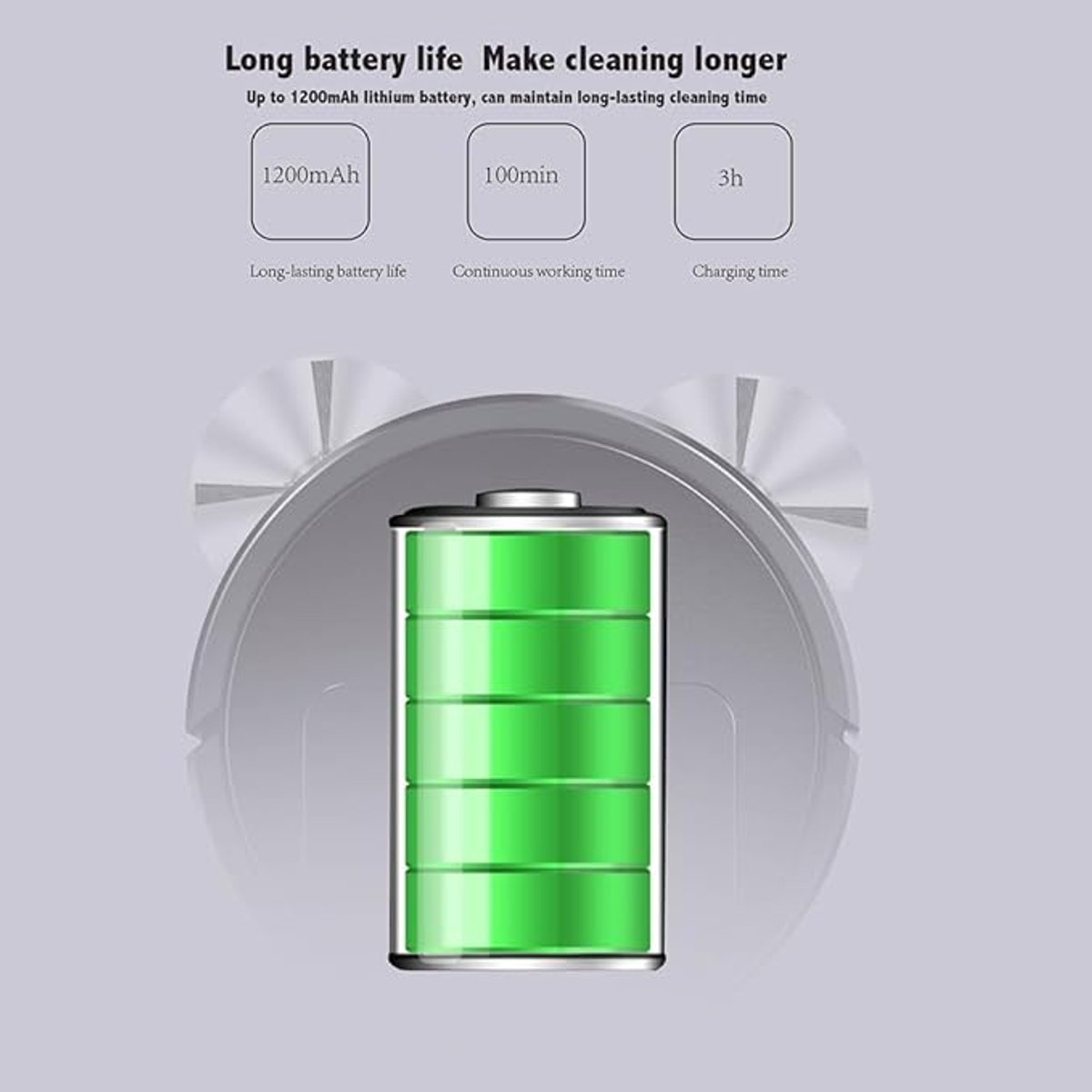 Hnawei Smart Robot Stofzuiger 3 in 1 met Borstels en Veegdoek - afbeelding 3