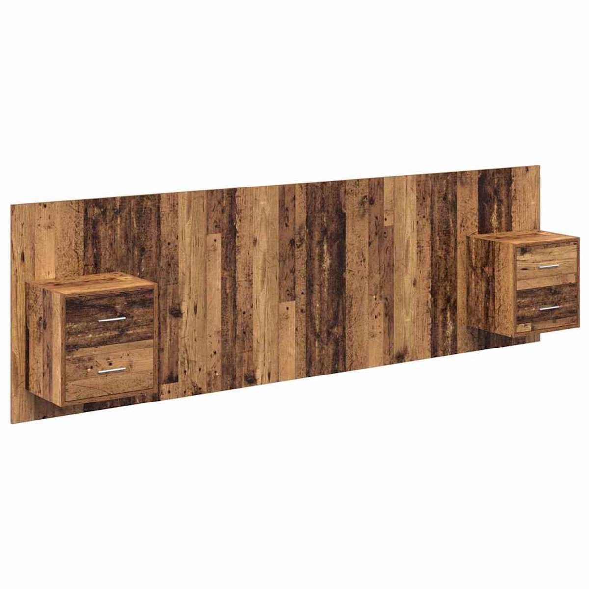 vidaXL - Hoofdeinde - Met - Kast - met - lade - 3 - pcs - Oud - Hout - Bewerkt - hout