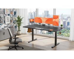 Electric Desk Casa Velluto Elevare Pro XL 160x80 cm – Elektrisch Zit-Sta Bureau, Hoogte Verstelbaar 72-118 cm met 4 Geheugen Smart Paneel, Zwart, Ergonomisch Kantoor- en Thuisbureau, Stabiel en Stil