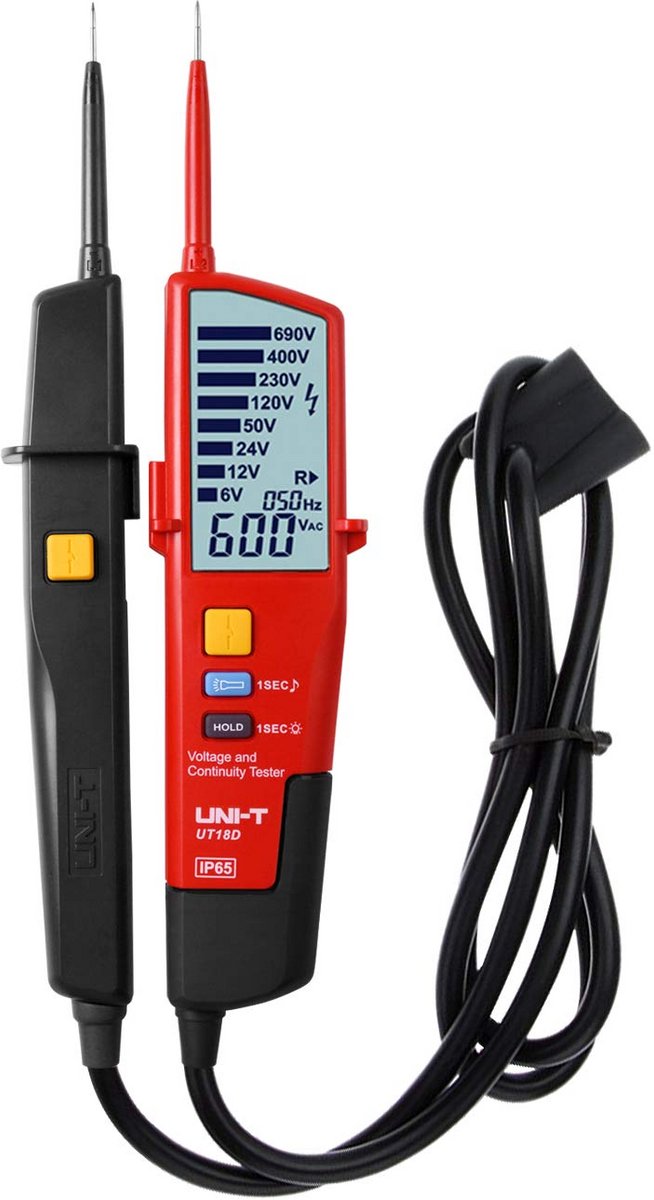Multifunctionele Spanningstester - Waterdichte Digitale Voltmeter met Automatisch Bereik en LCD Display