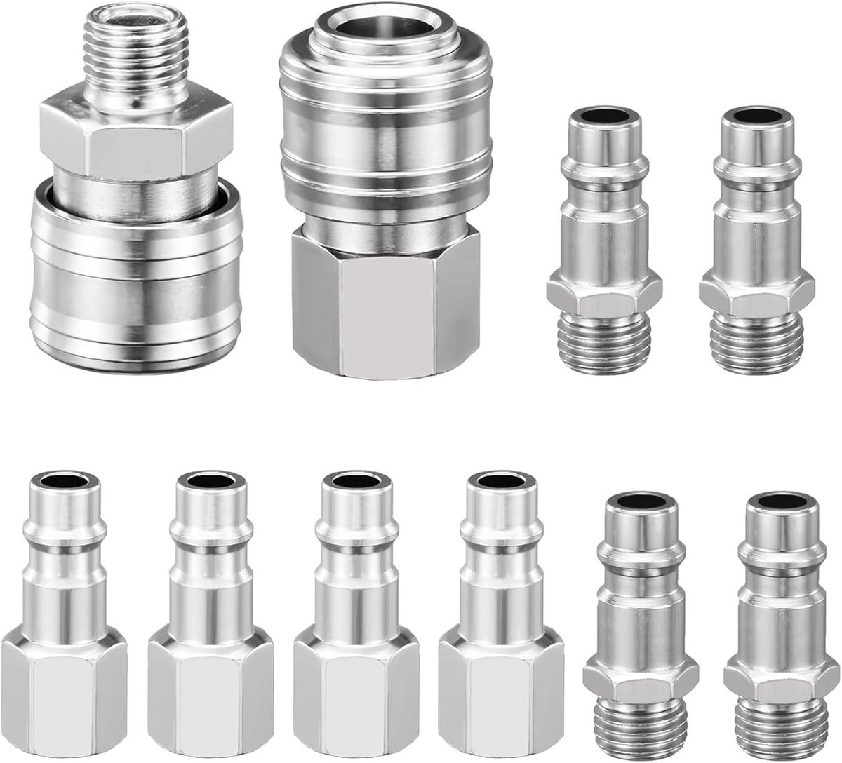 Snelle Luchtkoppeling Set van 10 - Compressed Air Couplers