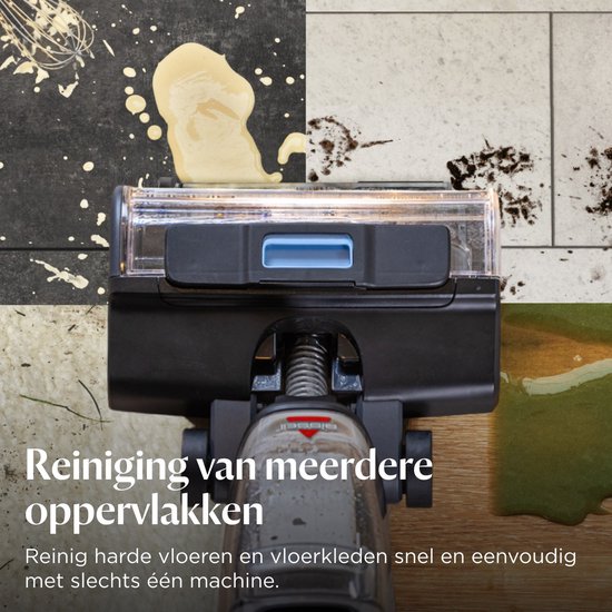 De borstelkop van een stofzuiger met ledverlichting wordt gebruikt om verschillende soorten vuil op verschillende vloeren te reinigen.