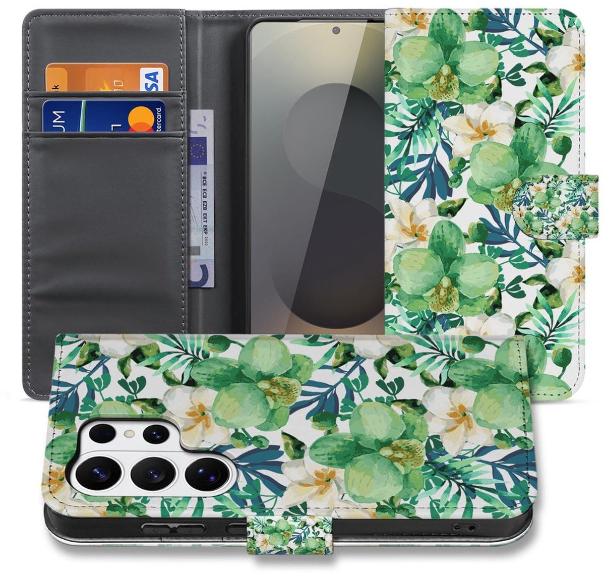 Book Case Samsung Galaxy S26 Ultra Orchidee Groen Portemonnee Hoesje