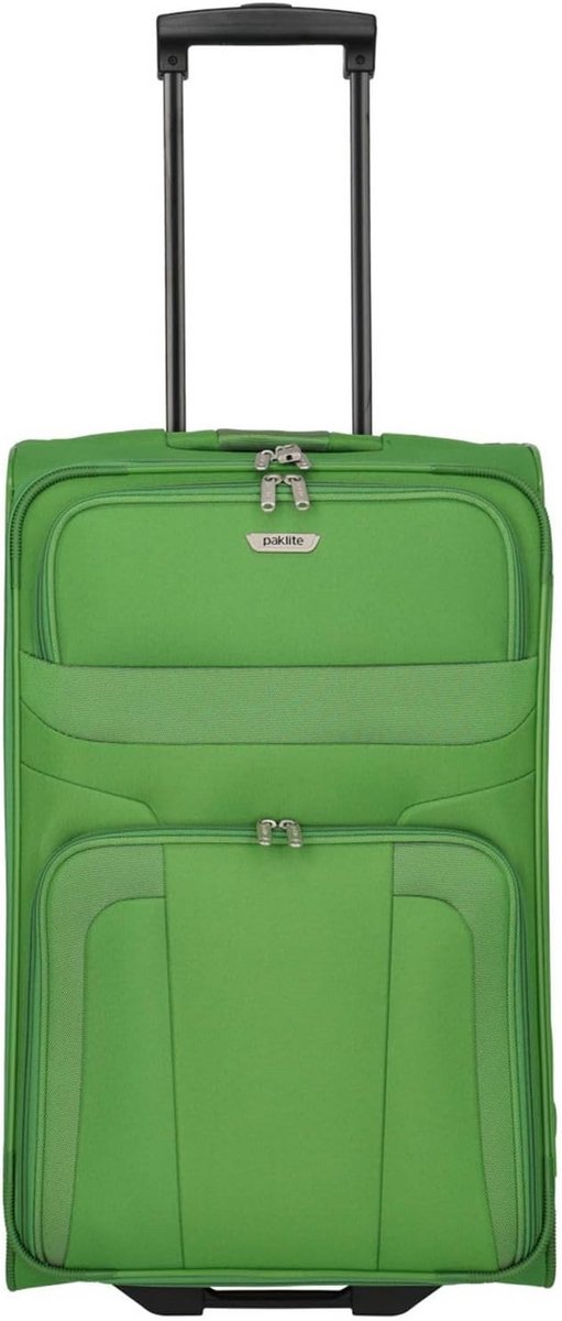 Groene 63 cm reiskoffer met 2 wielen – Zachte klassieke bagagewagen met tijdloos design