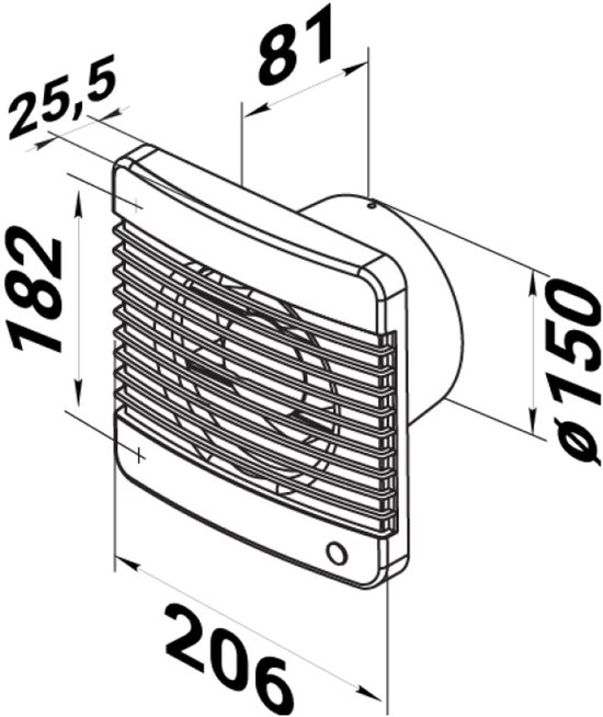 Ventilateur de salle de bain Ø 150 mm Basic avec minuterie et clapet anti-retour blanc