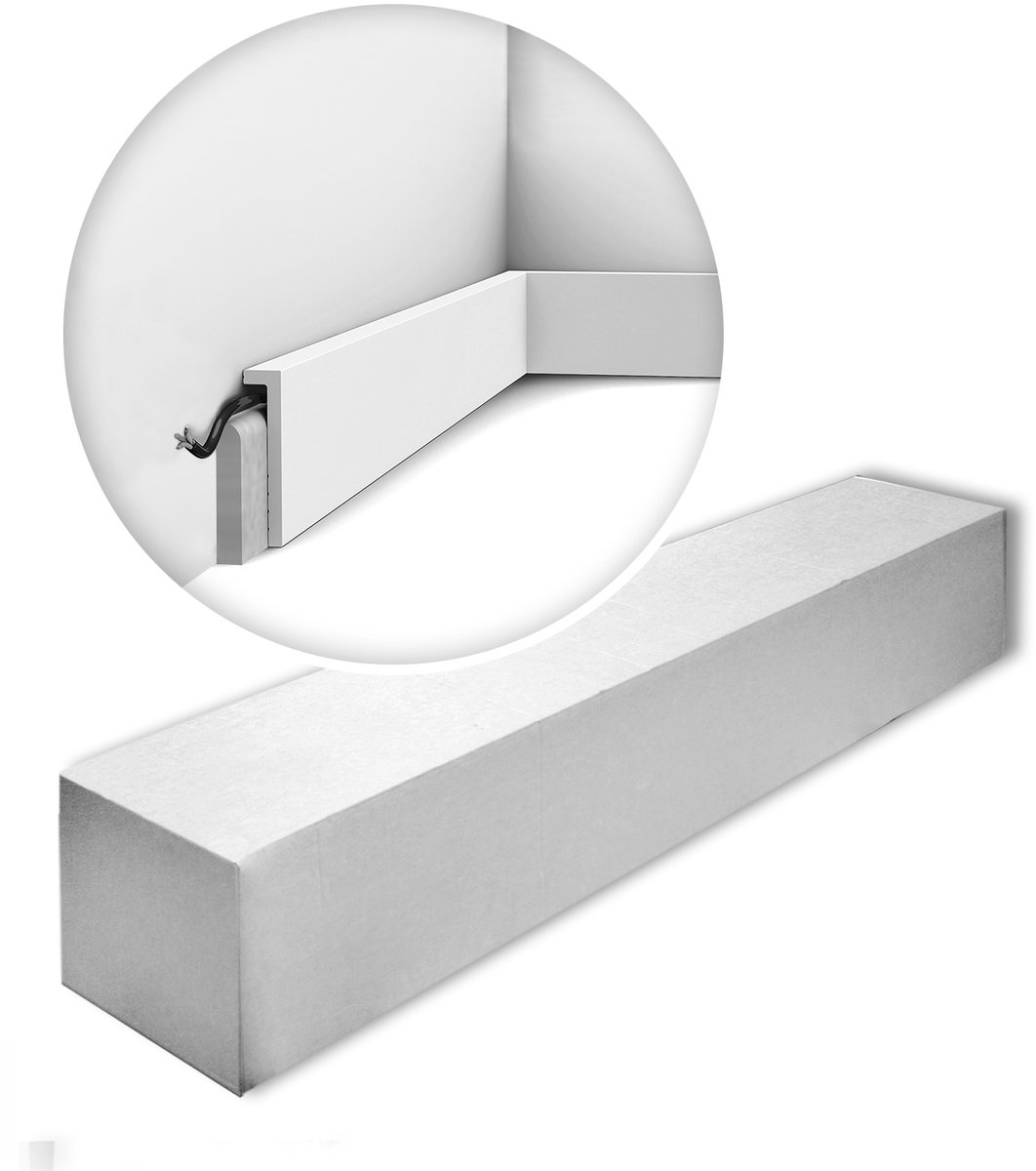 Orac Decor SX171-RAL9003-box AXXENT SQUARE 1 doos 20 stukken Plint Afdeklijst voorgeschilderd modern design wit | 40 m