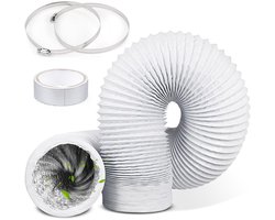 Flexibele aluminium afvoerslang Ø 150 mm - 3 meter lengte - PVC ventilatieslang voor airconditioning en wasdroger