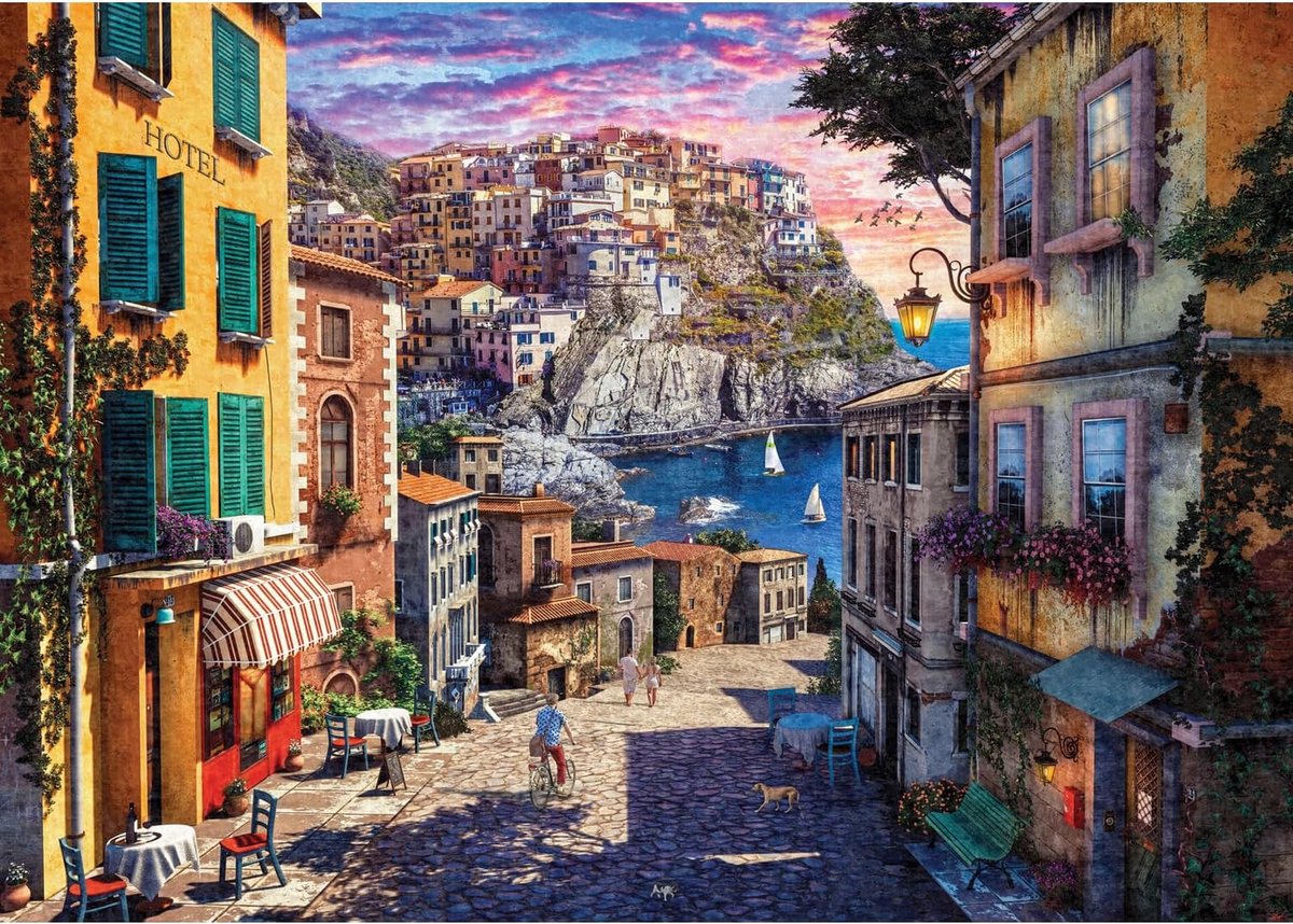 Legpuzzel 3000 stukjes - Grote puzzel - Ontspannend tijdverdrijf - Scenisch Italiaans tafereel - 120 x 85 cm - Zonsondergang