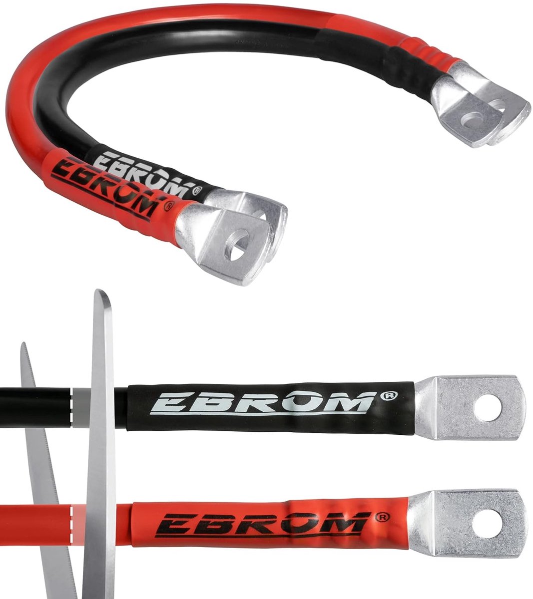 Batterijkabel Rood Zwart - Stroomkabel Accu - Voertuig Elektronica - Hoge Koperkwaliteit 50mm² - 30cm tot 5m - Zwart