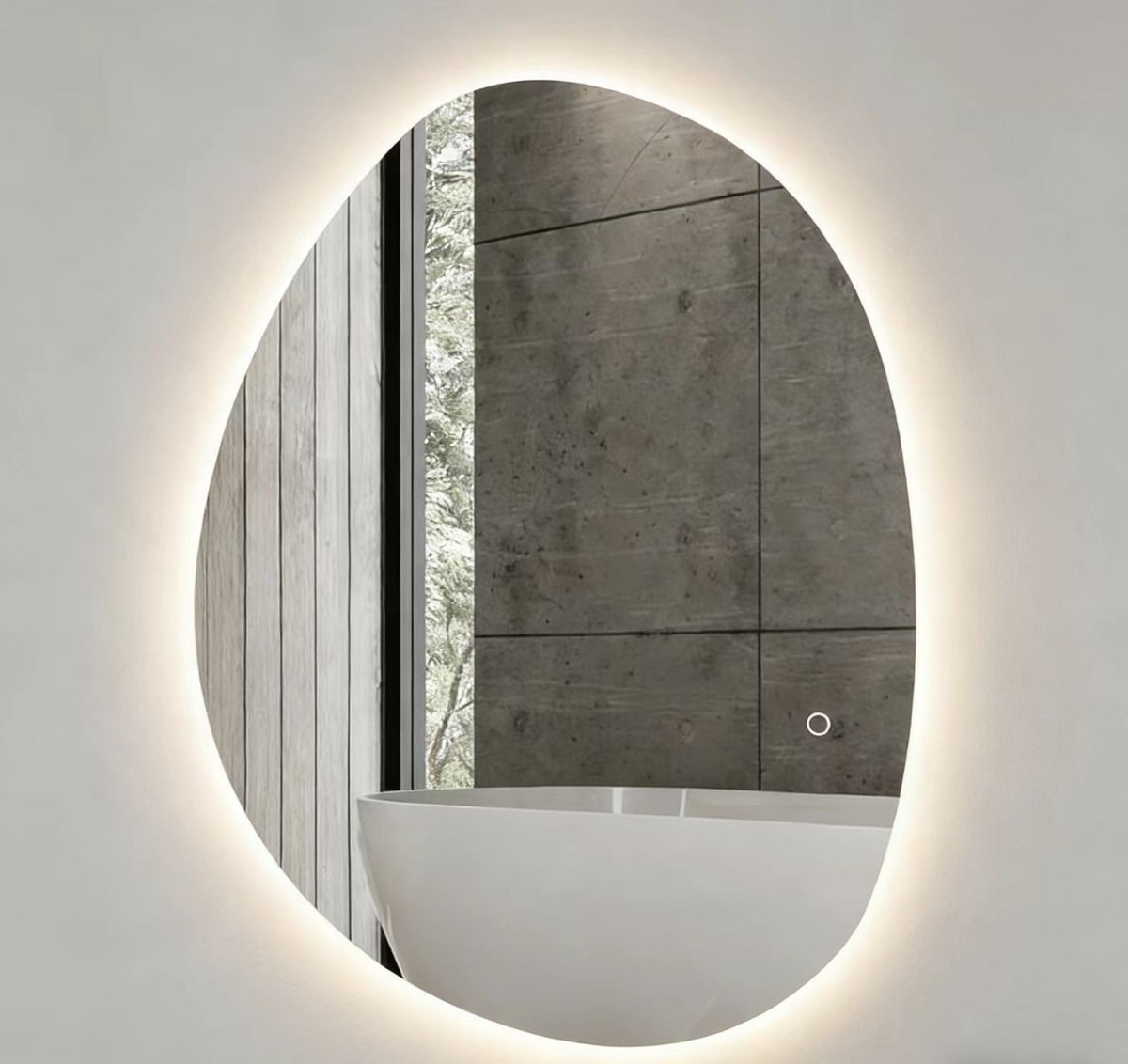 Wishdor Badkamerspiegel - Ledverlichting En Anti-Condens - Modern - Voor Badkamer - Glas - Zilver - 80 X 5 X 60 Cm