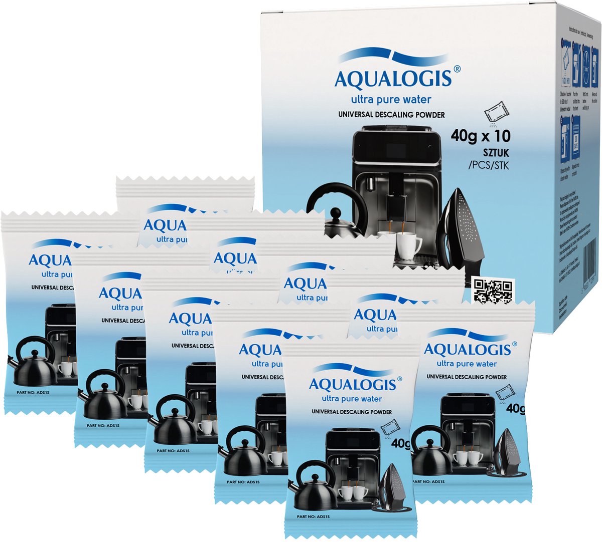 Aqualogis ADS2 - Ontkalker in Sachets - 10x 40g - Organische Verbinding