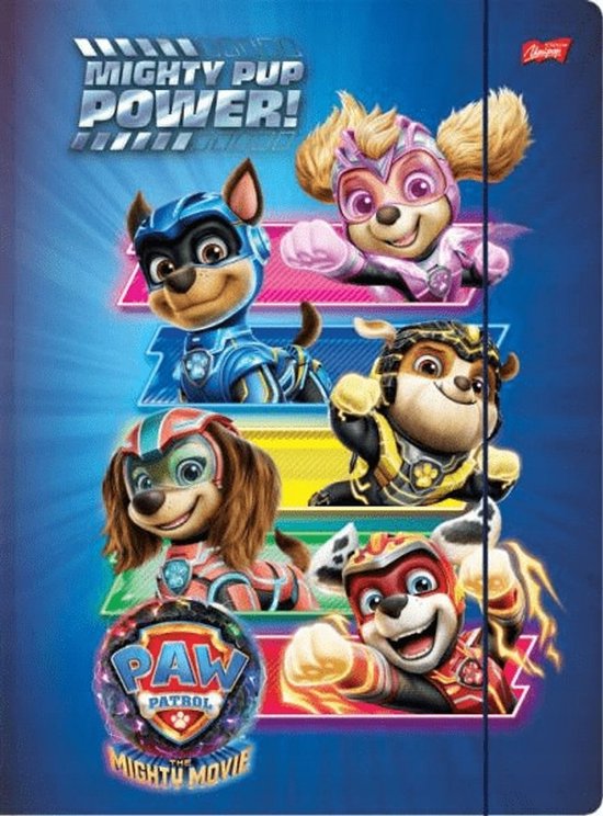 Majewski Serie - Elastomap A4 - Paw Patrol - Uitklapbare Flappen - Glitteroppervlakte