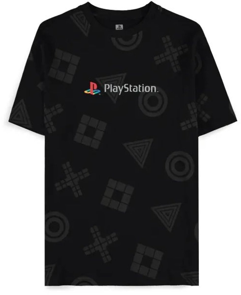 PlayStation - AOP Heren Tshirt - L - Zwart