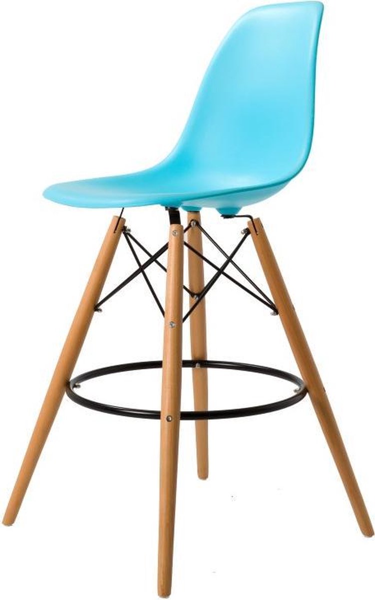 | Design barkruk DD DSW barkruk mat PP neon blauw Charles Eames,eetkamerstoel DD DSW mat PP neon blauw