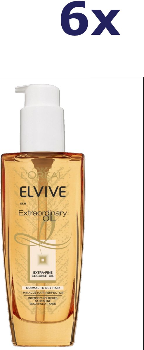 6x L'Oreal Elvive Extraordinary Oil 100ml Coconut haarolie