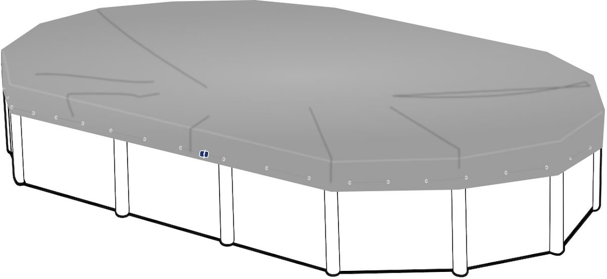 Afdekzeil voor ovaal zwembad 930 x 460cm (zeilmaat 990 x 520)