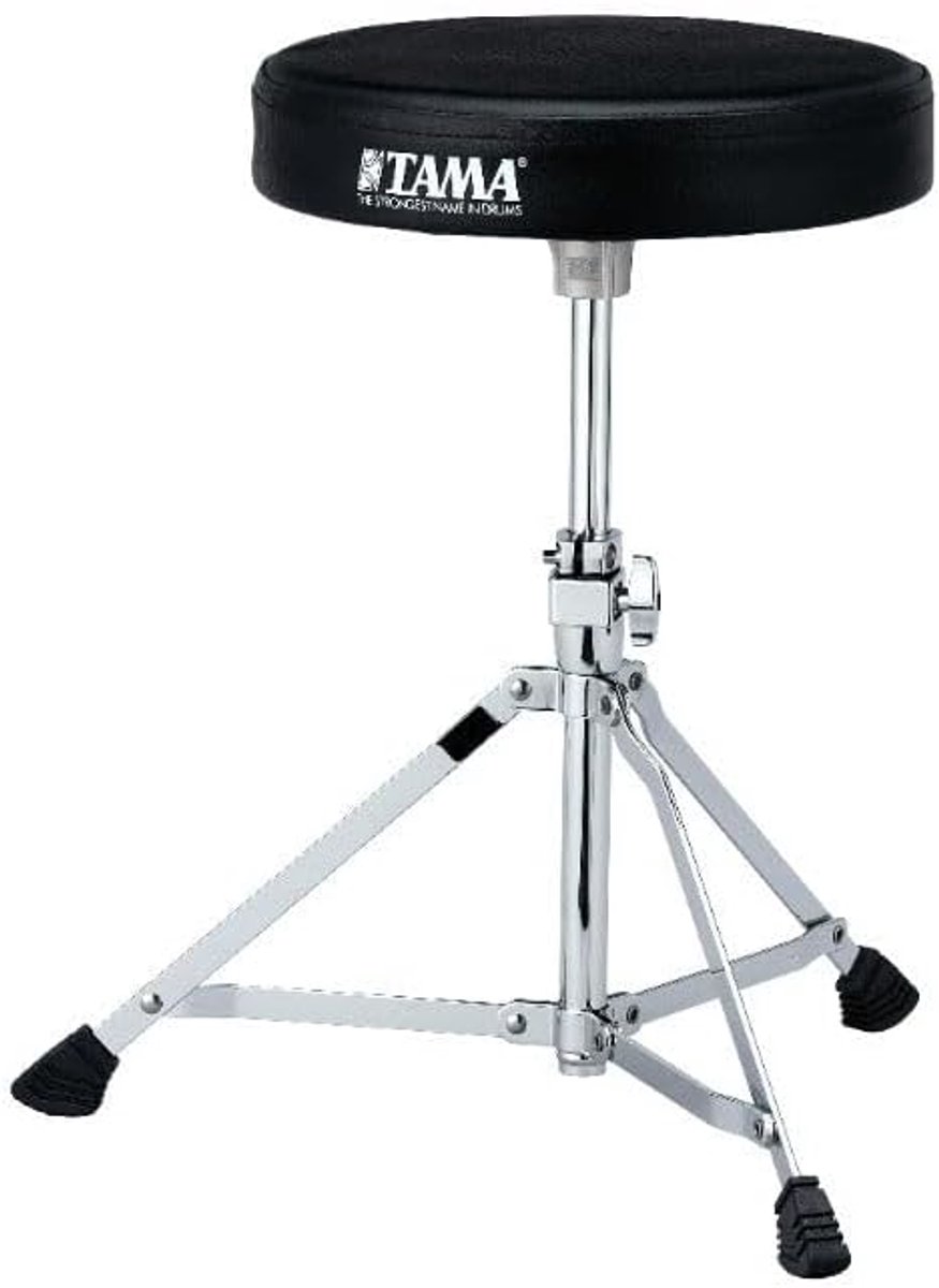 Drumkruk Rond - Zitting Kruk - Muziek Maken - Stabiele Constructie - 34 cm Hoog - Chroom