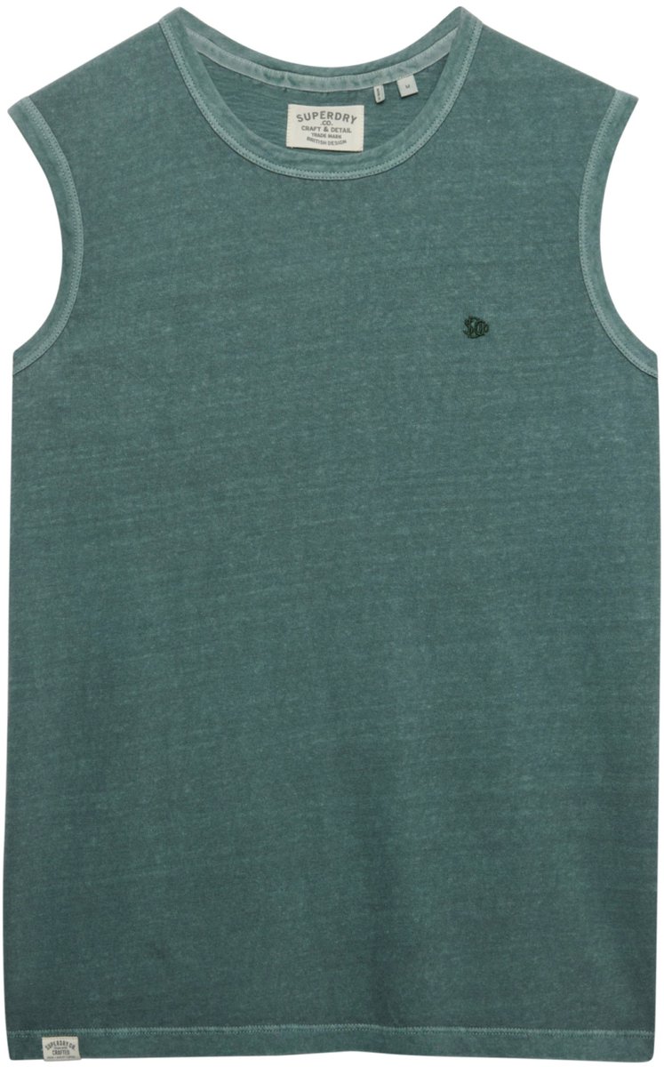 Superdry T-shirt Classic Cotton Linen Tanktop M6010954a Khn Branch Mannen Groen