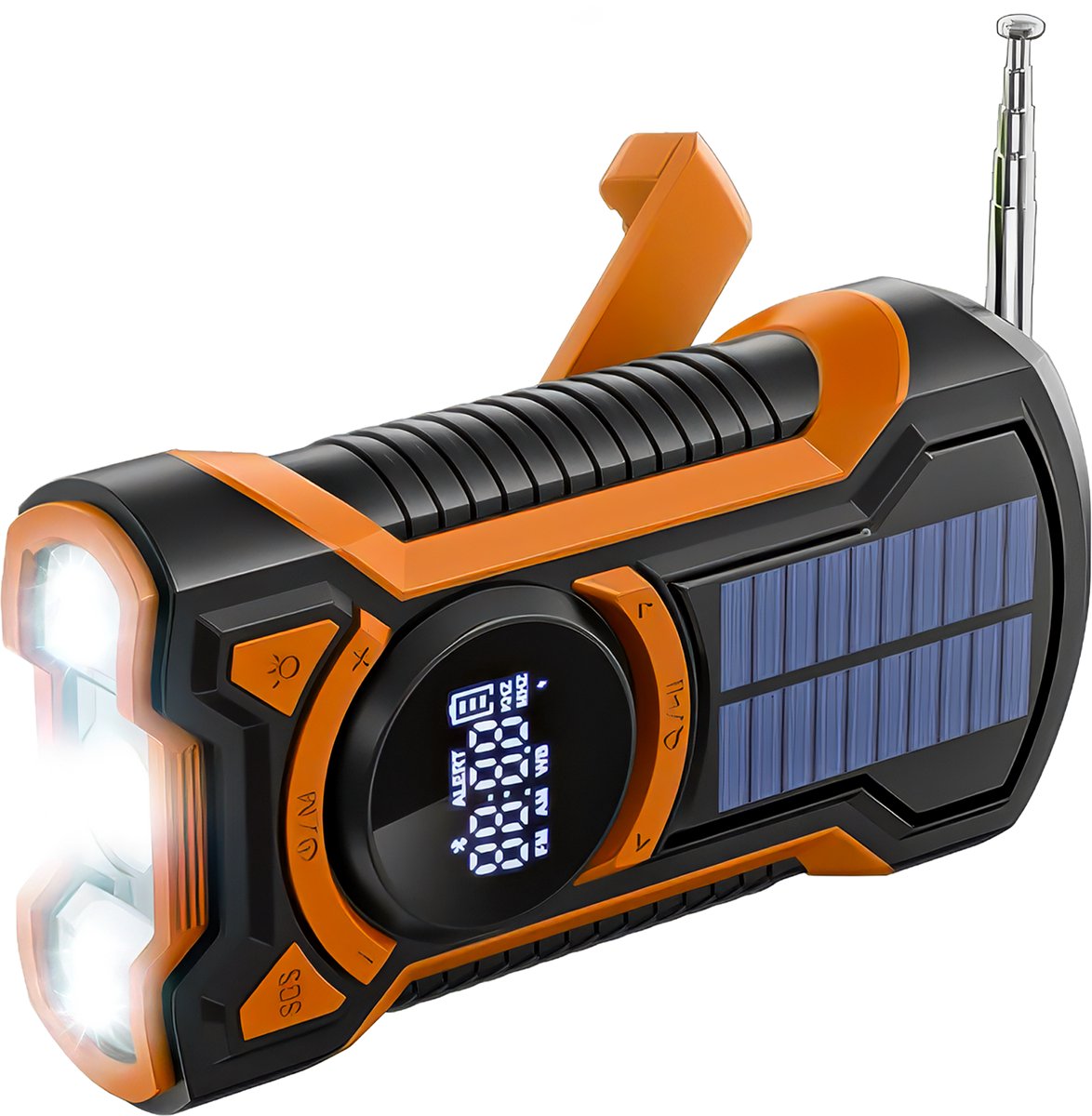 Just in Case Emergency Radio with Solar Panel and Power Bank 5000 mAh Orange