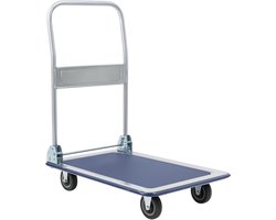 BRASQ Plateauwagen Inklapbaar - Draagvermogen 150 KG - Transportkar - Transportwagen - Magazijnwagen - Platformwagen