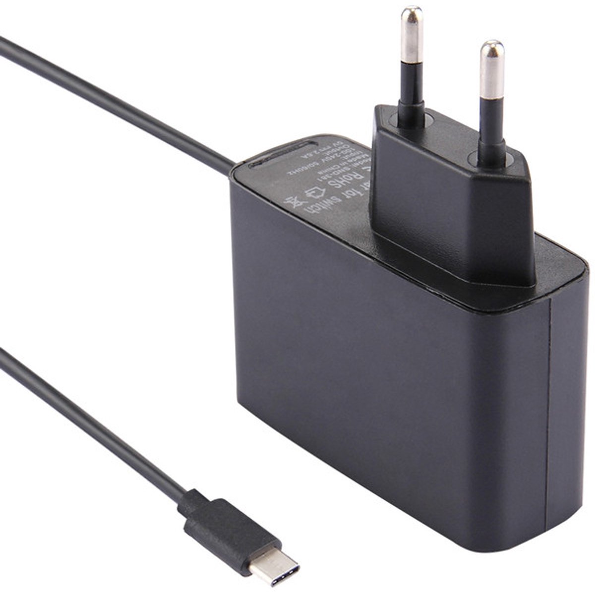 Oplader geschikt voor Nintendo Switch - 5V/2,6A - 13W - USB-C - 1,5 meter - geschikt voor Switch, Switch Lite, Pro Controller en PS5 Controller - zwart – foto 2