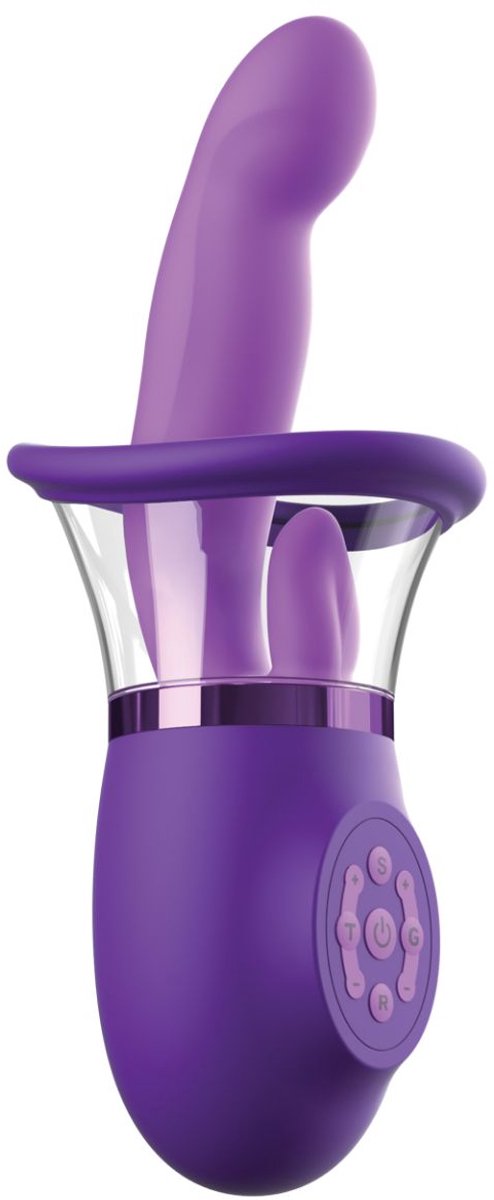 G-spot Vibrator met Vulva Zuignap = Beweegbare Trillende Tong voor Clitoris Stimulatie - Vibrator met Knikkende Kop