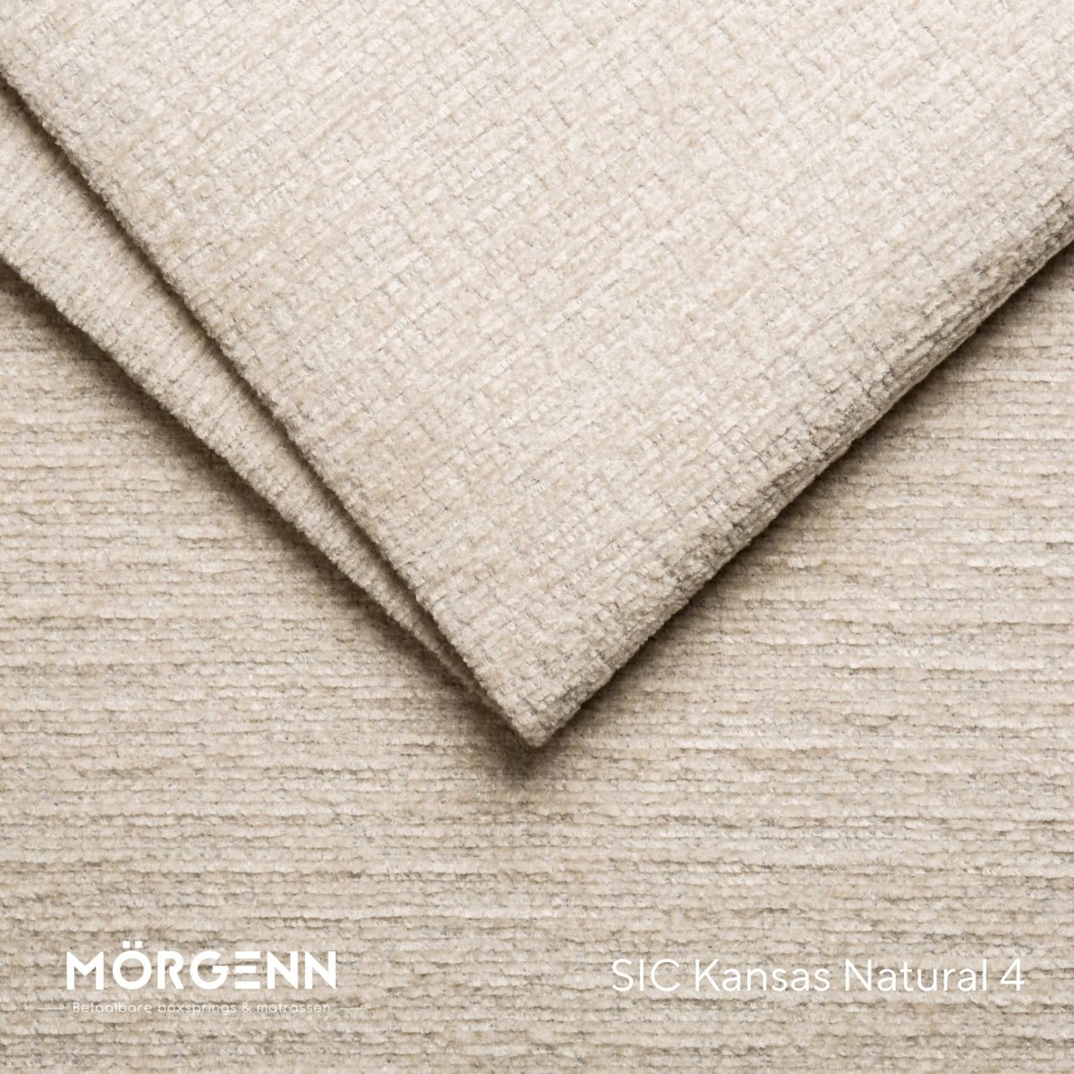 Mörgenn SIC Kansas Stofstaal - Chenille Stof voor Boxspring en Bed - Natural 4