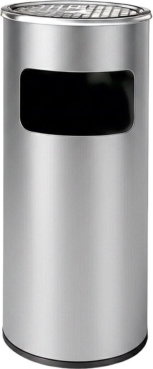 Staande asbak - zilver - 60,5xØ24 cm - met opvangbak