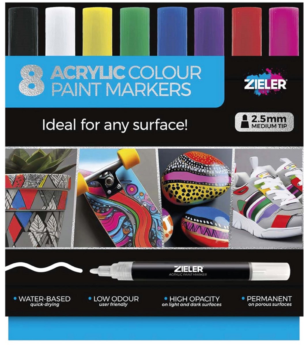 Zieler Paint Marker Set Medium 2,5Mm 8 Stuks Bright