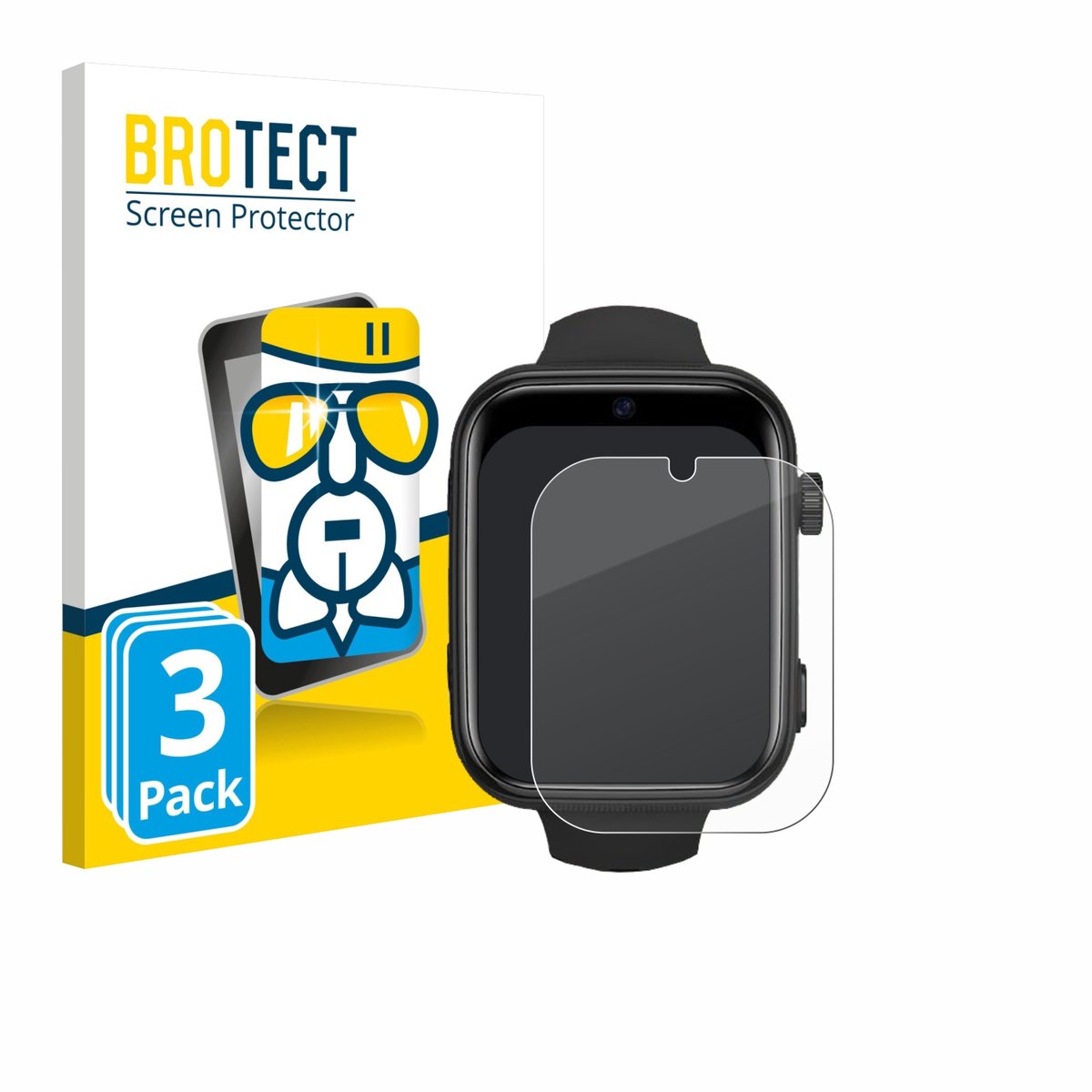 Screenprotector 3 Stuks voor Aimiuvei Kids Smartwatch Beschermglas transparant