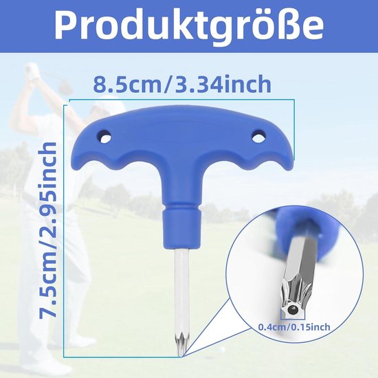 Verstelbaar golfdriver gereedschap met kunststof handvat en roestvrij stalen verwijderingsgereedschap voor golfclubs - T20 schachtadapter van Merkloos — afbeelding 2