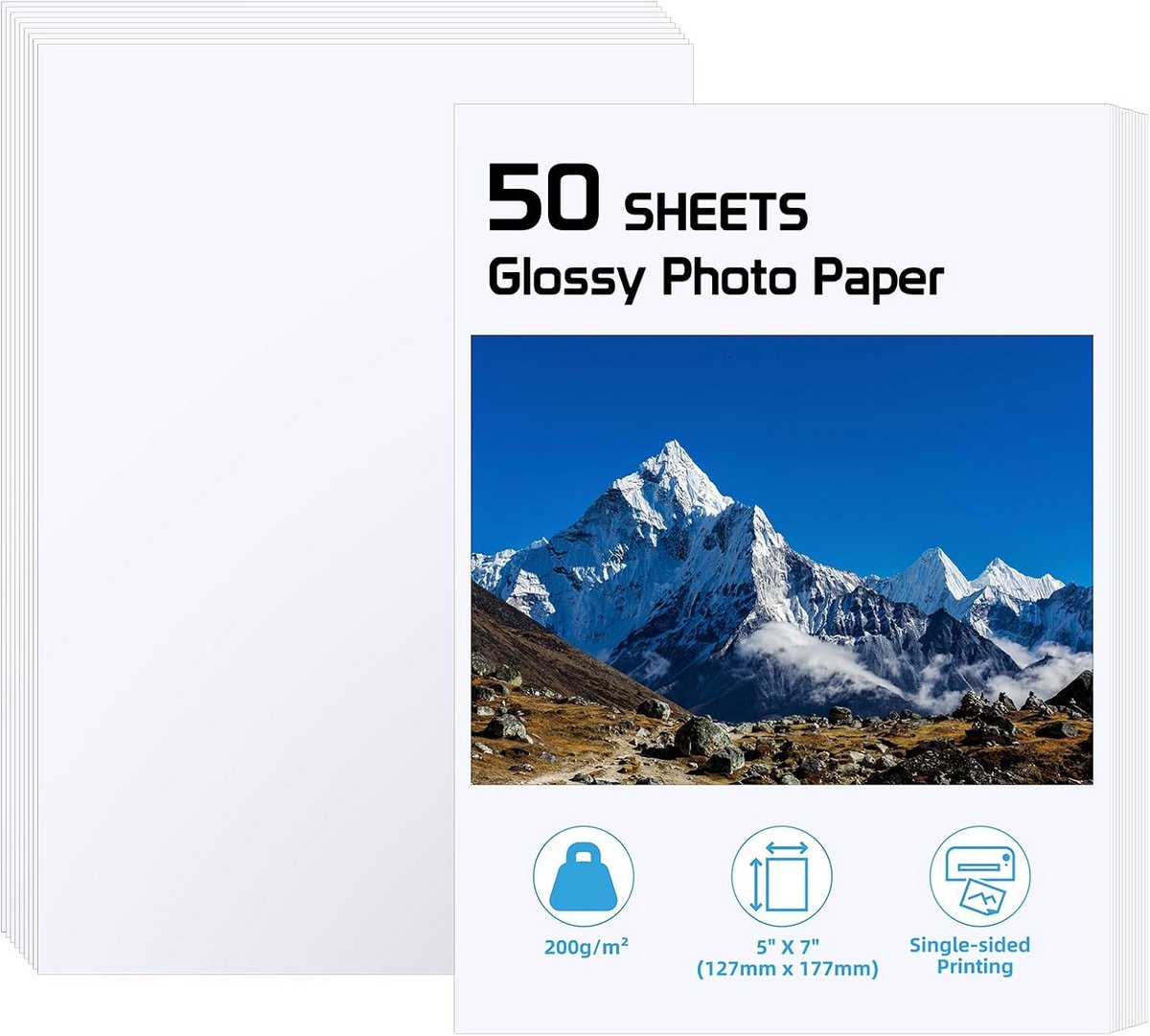 Hoogglans Fotopapier (5x7 Inch) - 50 Vellen - 200 g/m² Printer Papier