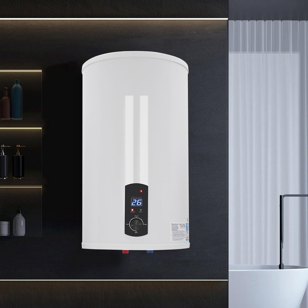 Elektrische Boiler voor Warm Water, Wandmontage, Slimme Temperatuurregeling