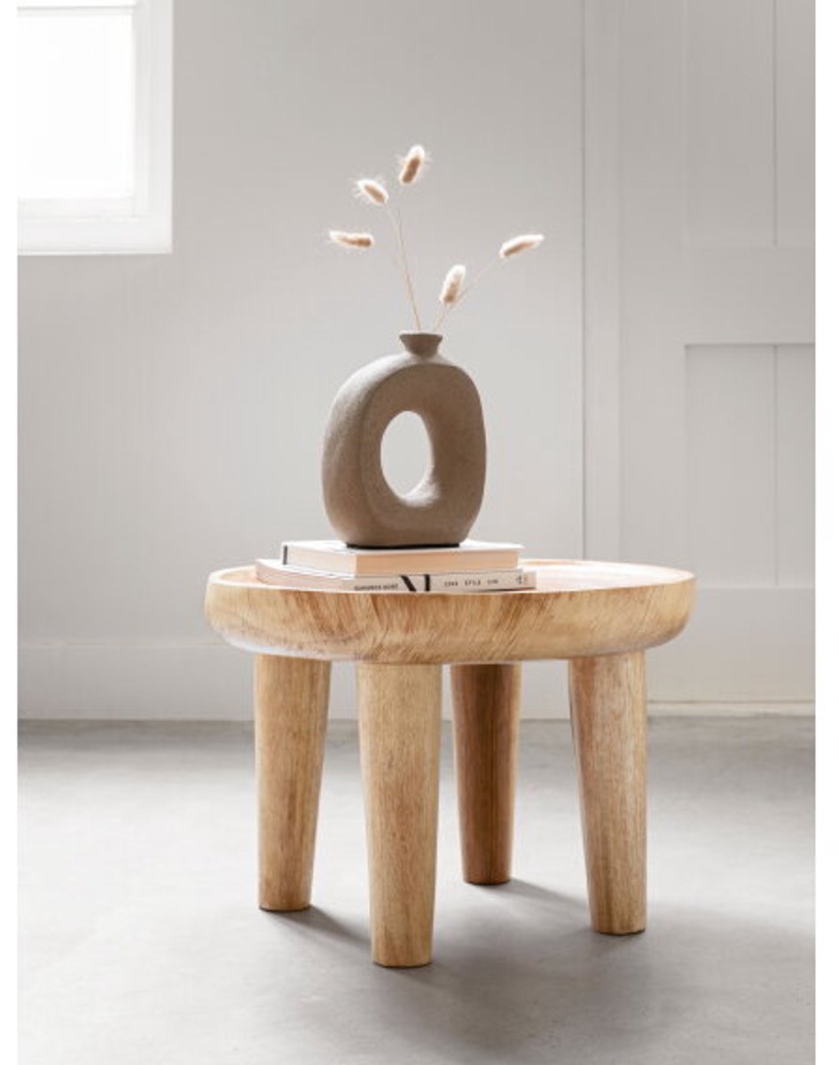 MUST Living Salontafel Plato Rond Suar hout - 50x50x38 cm