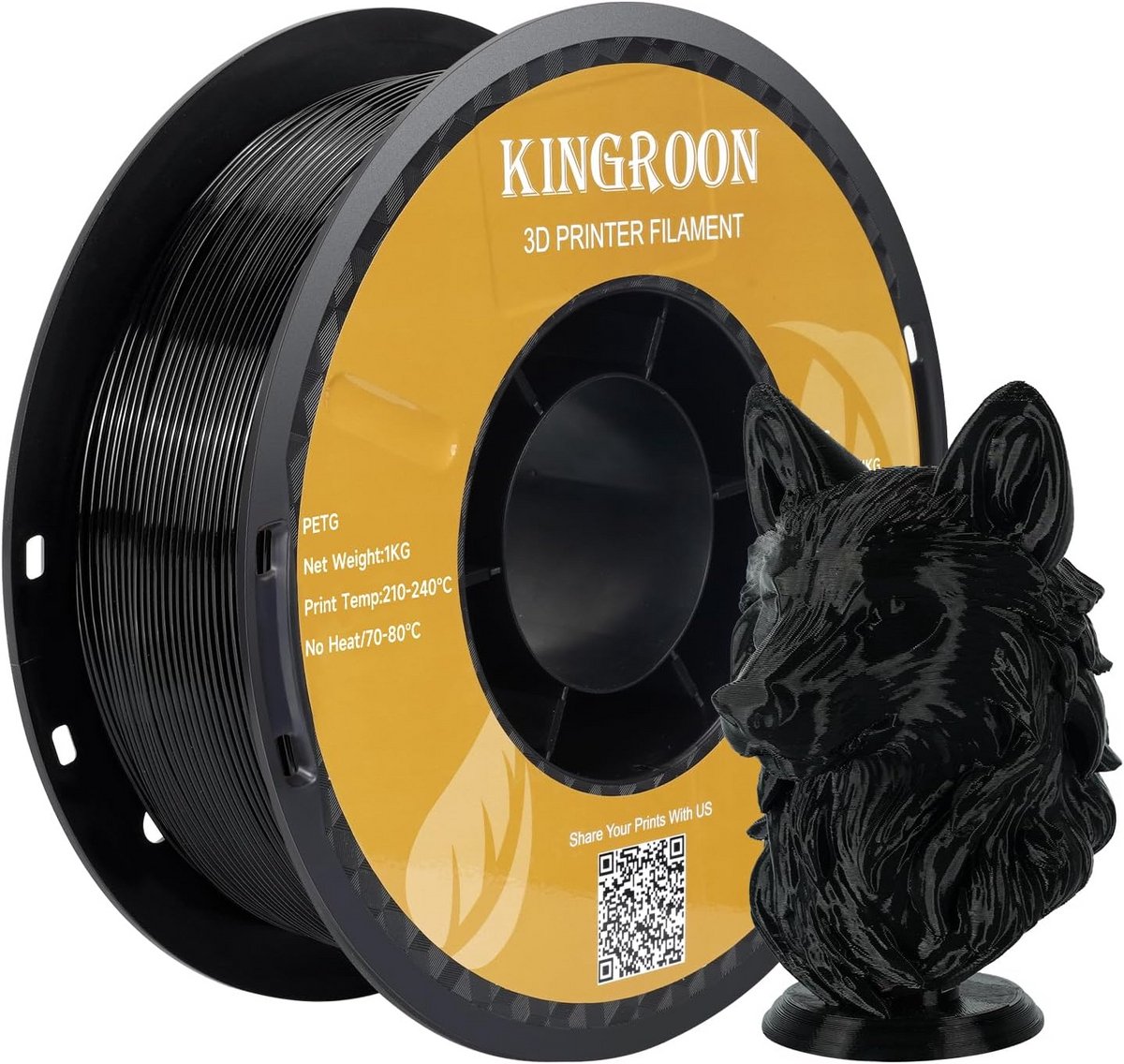 1,75 mm 3D-printerfilament 1kg Zwart - Hoge Maatnauwkeurigheid voor FDM Printers