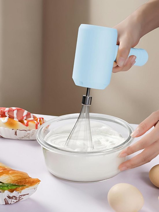 Draadloze Elektrische Handmixer met 3 Snelheden en Afneembare Gardes voor Bakken — afbeelding 3